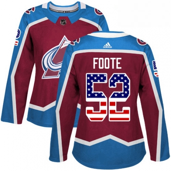 Womens Adidas Colorado Avalanche 52 Adam Foote Authentic Burgundy Red USA Flag Fashion NHL Jersey Womens Adidas Colorado Avalanche 52 Adam Foote Authentic Burgundy Red USA Flag Fashion NHL Jersey