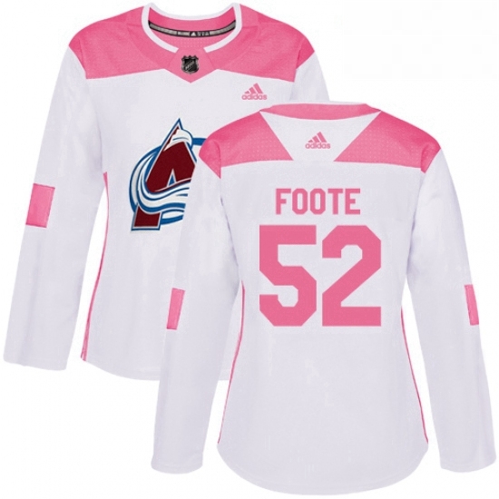 Womens Adidas Colorado Avalanche 52 Adam Foote Authentic WhitePink Fashion NHL Jersey Womens Adidas Colorado Avalanche 52 Adam Foote Authentic WhitePink Fashion NHL Jersey