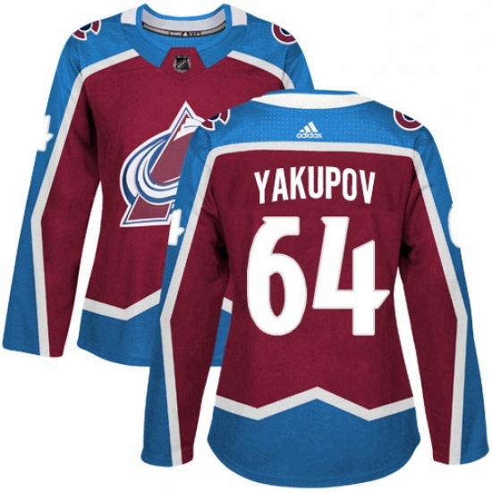 Womens Adidas Colorado Avalanche 64 Nail Yakupov Authentic Burgundy Red Home NHL Jersey Womens Adidas Colorado Avalanche 64 Nail Yakupov Authentic Burgundy Red Home NHL Jersey