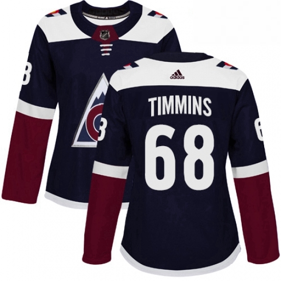 Womens Adidas Colorado Avalanche 68 Conor Timmins Authentic Navy Blue Alternate NHL Jersey Womens Adidas Colorado Avalanche 68 Conor Timmins Authentic Navy Blue Alternate NHL Jersey