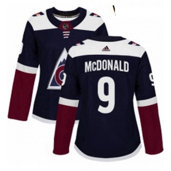 Womens Adidas Colorado Avalanche 9 Lanny McDonald Authentic Navy Blue Alternate NHL Jersey Womens Adidas Colorado Avalanche 9 Lanny McDonald Authentic Navy Blue Alternate NHL Jersey