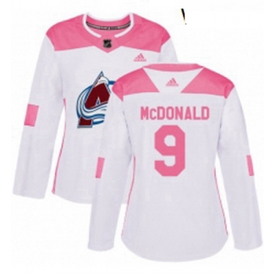Womens Adidas Colorado Avalanche 9 Lanny McDonald Authentic WhitePink Fashion NHL Jersey Womens Adidas Colorado Avalanche 9 Lanny McDonald Authentic WhitePink Fashion NHL Jersey