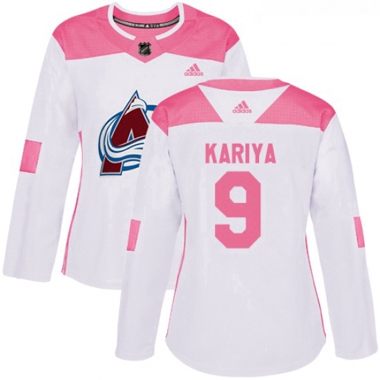 Womens Adidas Colorado Avalanche 9 Paul Kariya Authentic WhitePink Fashion NHL Jersey Womens Adidas Colorado Avalanche 9 Paul Kariya Authentic WhitePink Fashion NHL Jersey