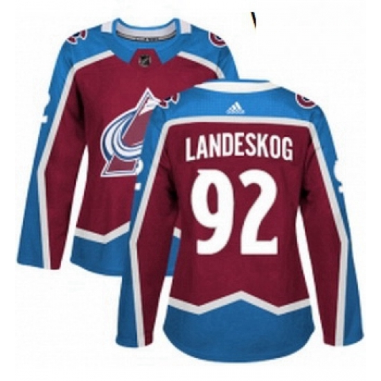 Womens Adidas Colorado Avalanche 92 Gabriel Landeskog Authentic Burgundy Red Home NHL Jersey Womens Adidas Colorado Avalanche 92 Gabriel Landeskog Authentic Burgundy Red Home NHL Jersey