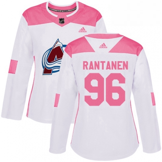 Womens Adidas Colorado Avalanche 96 Mikko Rantanen Authentic WhitePink Fashion NHL Jersey Womens Adidas Colorado Avalanche 96 Mikko Rantanen Authentic WhitePink Fashion NHL Jersey