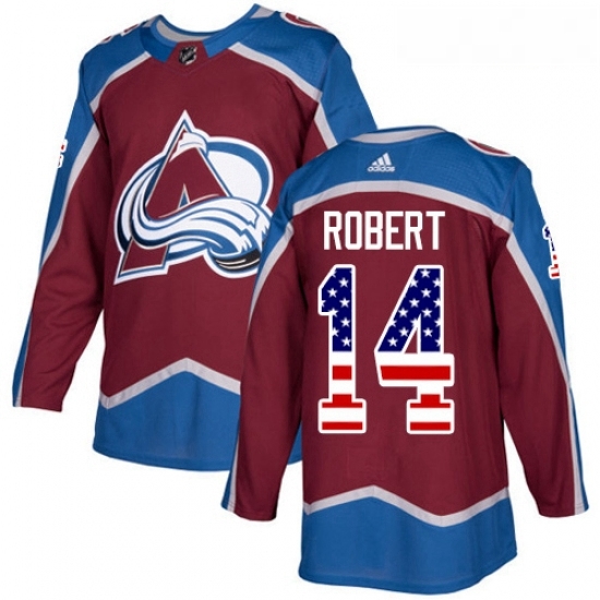 Youth Adidas Colorado Avalanche 14 Rene Robert Authentic Burgundy Red USA Flag Fashion NHL Jersey Youth Adidas Colorado Avalanche 14 Rene Robert Authentic Burgundy Red USA Flag Fashion NHL Jersey