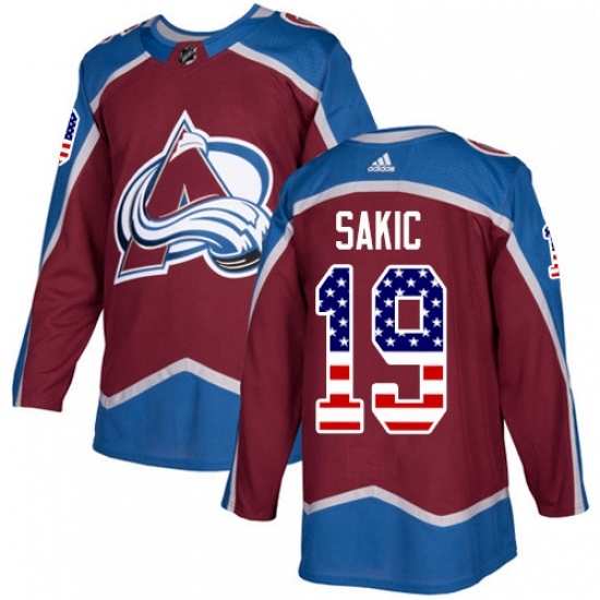 Youth Adidas Colorado Avalanche 19 Joe Sakic Authentic Burgundy Red USA Flag Fashion NHL Jersey Youth Adidas Colorado Avalanche 19 Joe Sakic Authentic Burgundy Red USA Flag Fashion NHL Jersey