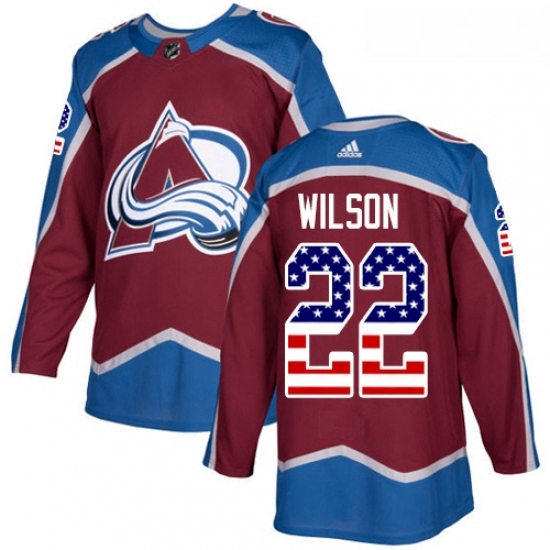 Youth Adidas Colorado Avalanche 22 Colin Wilson Authentic Burgundy Red USA Flag Fashion NHL Jersey Youth Adidas Colorado Avalanche 22 Colin Wilson Authentic Burgundy Red USA Flag Fashion NHL Jersey