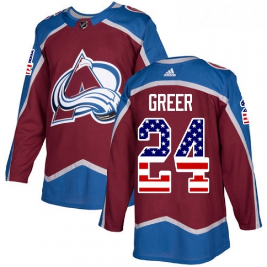 Youth Adidas Colorado Avalanche 24 AJ Greer Authentic Burgundy Red USA Flag Fashion NHL Jersey Youth Adidas Colorado Avalanche 24 AJ Greer Authentic Burgundy Red USA Flag Fashion NHL Jersey