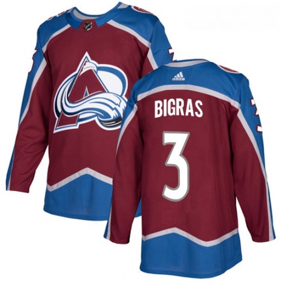 Youth Adidas Colorado Avalanche 3 Chris Bigras Authentic Burgundy Red Home NHL Jersey Youth Adidas Colorado Avalanche 3 Chris Bigras Authentic Burgundy Red Home NHL Jersey