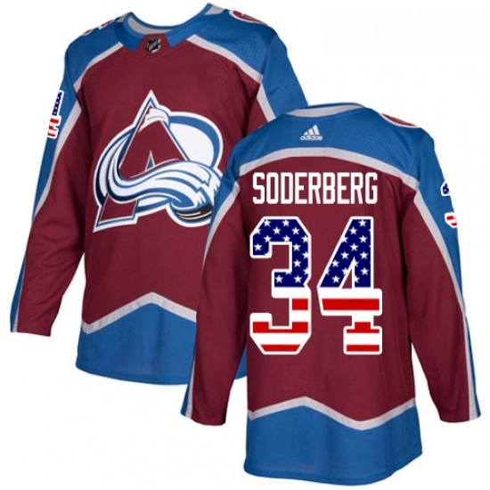 Youth Adidas Colorado Avalanche 34 Carl Soderberg Authentic Burgundy Red USA Flag Fashion NHL Jersey Youth Adidas Colorado Avalanche 34 Carl Soderberg Authentic Burgundy Red USA Flag Fashion NHL Jersey