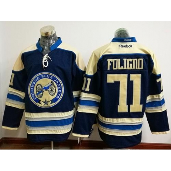 Blue Jackets #71 Nick Foligno Navy Blue Alternate Stitched NHL Jersey Blue Jackets #71 Nick Foligno Navy Blue Alternate Stitched NHL Jersey