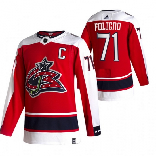 Men Columbus Blue Jackets 71 Nick Foligno Red Adidas 2020 21 Reverse Retro Alternate NHL Jersey Men Columbus Blue Jackets 71 Nick Foligno Red Adidas 2020 21 Reverse Retro Alternate NHL Jersey