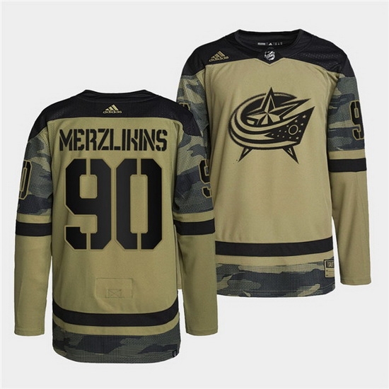 Men Columbus Blue Jackets 90 Elvis Merzlikins 2022 Camo Military Appreciation Night Stitched jersey Men Columbus Blue Jackets 90 Elvis Merzlikins 2022 Camo Military Appreciation Night Stitched jersey