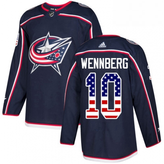 Mens Adidas Columbus Blue Jackets 10 Alexander Wennberg Authentic Navy Blue USA Flag Fashion NHL Jersey Mens Adidas Columbus Blue Jackets 10 Alexander Wennberg Authentic Navy Blue USA Flag Fashion NHL Jersey