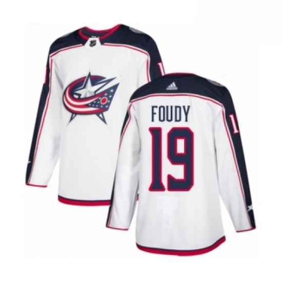 Mens Adidas Columbus Blue Jackets 19 Liam Foudy Authentic White Away NHL Jersey Mens Adidas Columbus Blue Jackets 19 Liam Foudy Authentic White Away NHL Jersey