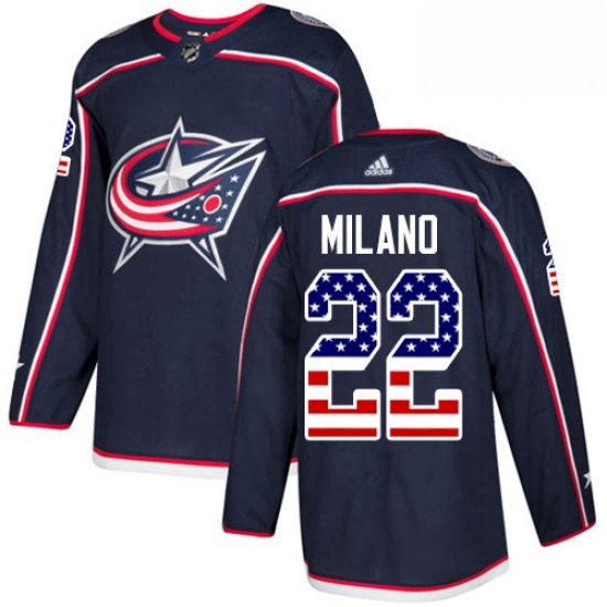 Mens Adidas Columbus Blue Jackets 22 Sonny Milano Authentic Navy Blue USA Flag Fashion NHL Jersey Mens Adidas Columbus Blue Jackets 22 Sonny Milano Authentic Navy Blue USA Flag Fashion NHL Jersey