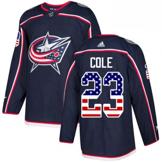 Mens Adidas Columbus Blue Jackets 23 Ian Cole Authentic Navy Blue USA Flag Fashion NHL Jerse Mens Adidas Columbus Blue Jackets 23 Ian Cole Authentic Navy Blue USA Flag Fashion NHL Jerse