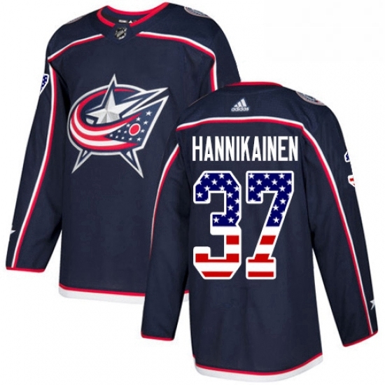 Mens Adidas Columbus Blue Jackets 37 Markus Hannikainen Authentic Navy Blue USA Flag Fashion NHL Jersey Mens Adidas Columbus Blue Jackets 37 Markus Hannikainen Authentic Navy Blue USA Flag Fashion NHL Jersey