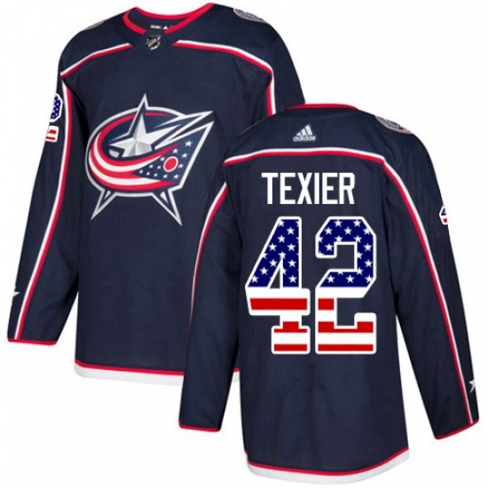 Mens Adidas Columbus Blue Jackets 42 Alexandre Texier Authentic Navy Blue USA Flag Fashion NHL Jersey Mens Adidas Columbus Blue Jackets 42 Alexandre Texier Authentic Navy Blue USA Flag Fashion NHL Jersey