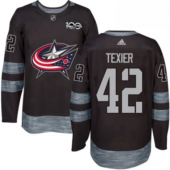 Mens Adidas Columbus Blue Jackets 42 Alexandre Texier Premier Black 1917 2017 100th Anniversary NHL Jersey Mens Adidas Columbus Blue Jackets 42 Alexandre Texier Premier Black 1917 2017 100th Anniversary NHL Jersey