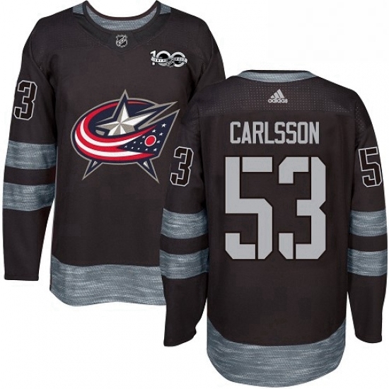 Mens Adidas Columbus Blue Jackets 53 Gabriel Carlsson Authentic Black 1917 2017 100th Anniversary NHL Jersey Mens Adidas Columbus Blue Jackets 53 Gabriel Carlsson Authentic Black 1917 2017 100th Anniversary NHL Jersey