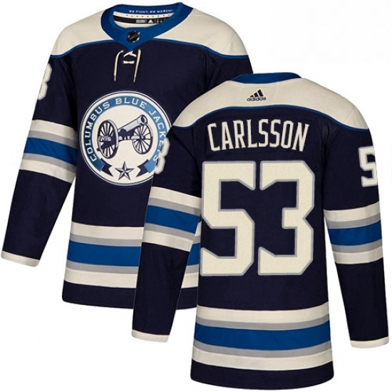 Mens Adidas Columbus Blue Jackets 53 Gabriel Carlsson Authentic Navy Blue Alternate NHL Jersey Mens Adidas Columbus Blue Jackets 53 Gabriel Carlsson Authentic Navy Blue Alternate NHL Jersey