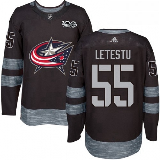 Mens Adidas Columbus Blue Jackets 55 Mark Letestu Authentic Black 1917 2017 100th Anniversary NHL Jersey Mens Adidas Columbus Blue Jackets 55 Mark Letestu Authentic Black 1917 2017 100th Anniversary NHL Jersey