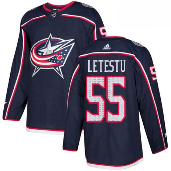 Mens Adidas Columbus Blue Jackets 55 Mark Letestu Authentic Navy Blue Home NHL Jersey Mens Adidas Columbus Blue Jackets 55 Mark Letestu Authentic Navy Blue Home NHL Jersey
