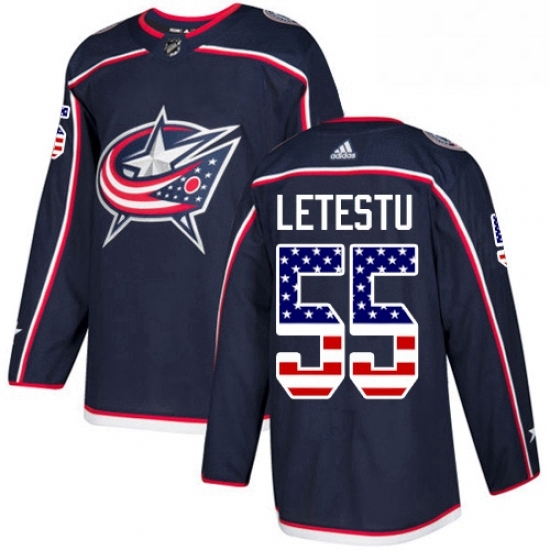 Mens Adidas Columbus Blue Jackets 55 Mark Letestu Authentic Navy Blue USA Flag Fashion NHL Jersey Mens Adidas Columbus Blue Jackets 55 Mark Letestu Authentic Navy Blue USA Flag Fashion NHL Jersey