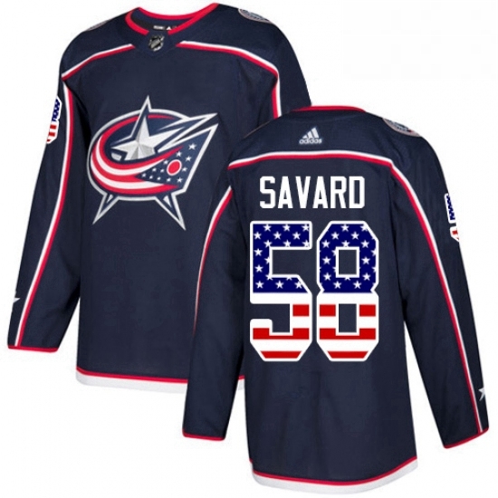 Mens Adidas Columbus Blue Jackets 58 David Savard Authentic Navy Blue USA Flag Fashion NHL Jersey Mens Adidas Columbus Blue Jackets 58 David Savard Authentic Navy Blue USA Flag Fashion NHL Jersey