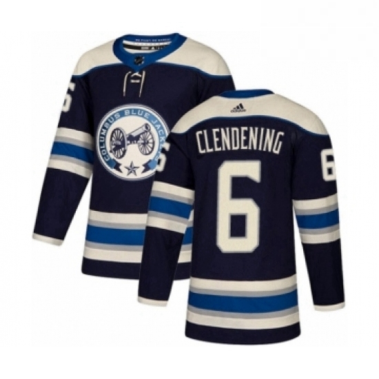 Mens Adidas Columbus Blue Jackets 6 Adam Clendening Premier Navy Blue Alternate NHL Jersey Mens Adidas Columbus Blue Jackets 6 Adam Clendening Premier Navy Blue Alternate NHL Jersey