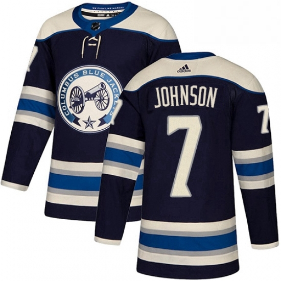 Mens Adidas Columbus Blue Jackets 7 Jack Johnson Authentic Navy Blue Alternate NHL Jersey Mens Adidas Columbus Blue Jackets 7 Jack Johnson Authentic Navy Blue Alternate NHL Jersey