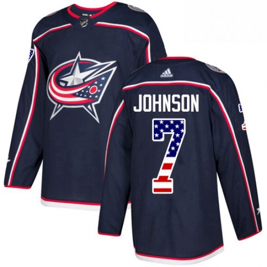 Mens Adidas Columbus Blue Jackets 7 Jack Johnson Authentic Navy Blue USA Flag Fashion NHL Jersey Mens Adidas Columbus Blue Jackets 7 Jack Johnson Authentic Navy Blue USA Flag Fashion NHL Jersey