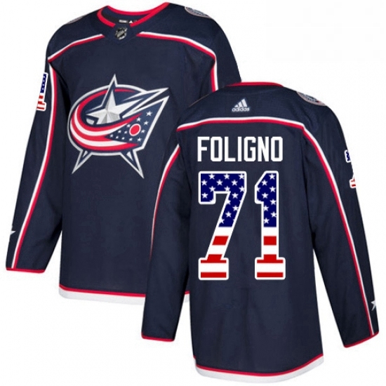 Mens Adidas Columbus Blue Jackets 71 Nick Foligno Authentic Navy Blue USA Flag Fashion NHL Jersey Mens Adidas Columbus Blue Jackets 71 Nick Foligno Authentic Navy Blue USA Flag Fashion NHL Jersey