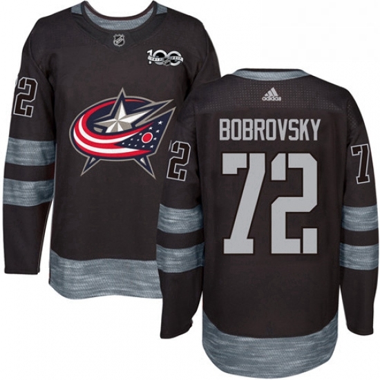 Mens Adidas Columbus Blue Jackets 72 Sergei Bobrovsky Premier Black 1917 2017 100th Anniversary NHL Jersey Mens Adidas Columbus Blue Jackets 72 Sergei Bobrovsky Premier Black 1917 2017 100th Anniversary NHL Jersey