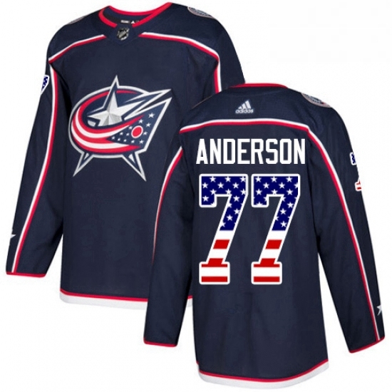 Mens Adidas Columbus Blue Jackets 77 Josh Anderson Authentic Navy Blue USA Flag Fashion NHL Jersey Mens Adidas Columbus Blue Jackets 77 Josh Anderson Authentic Navy Blue USA Flag Fashion NHL Jersey