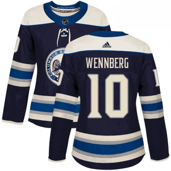 Womens Adidas Columbus Blue Jackets 10 Alexander Wennberg Authentic Navy Blue Alternate NHL Jersey Womens Adidas Columbus Blue Jackets 10 Alexander Wennberg Authentic Navy Blue Alternate NHL Jersey