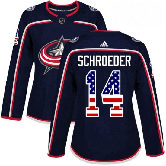 Womens Adidas Columbus Blue Jackets 14 Jordan Schroeder Authentic Navy Blue USA Flag Fashion NHL Jersey Womens Adidas Columbus Blue Jackets 14 Jordan Schroeder Authentic Navy Blue USA Flag Fashion NHL Jersey
