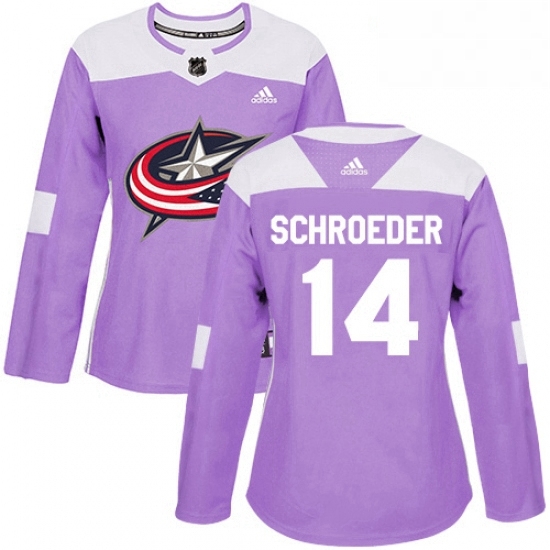 Womens Adidas Columbus Blue Jackets 14 Jordan Schroeder Authentic Purple Fights Cancer Practice NHL Jersey Womens Adidas Columbus Blue Jackets 14 Jordan Schroeder Authentic Purple Fights Cancer Practice NHL Jersey