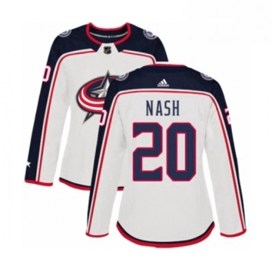 Womens Adidas Columbus Blue Jackets 20 Riley Nash Authentic White Away NHL Jersey Womens Adidas Columbus Blue Jackets 20 Riley Nash Authentic White Away NHL Jersey