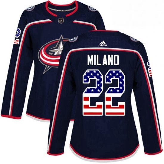 Womens Adidas Columbus Blue Jackets 22 Sonny Milano Authentic Navy Blue USA Flag Fashion NHL Jersey Womens Adidas Columbus Blue Jackets 22 Sonny Milano Authentic Navy Blue USA Flag Fashion NHL Jersey