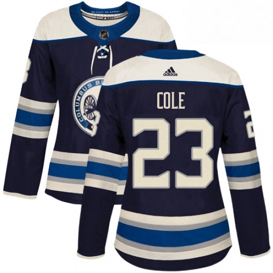 Womens Adidas Columbus Blue Jackets 23 Ian Cole Authentic Navy Blue Alternate NHL Jersey Womens Adidas Columbus Blue Jackets 23 Ian Cole Authentic Navy Blue Alternate NHL Jersey
