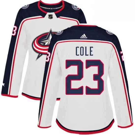 Womens Adidas Columbus Blue Jackets 23 Ian Cole Authentic White Away NHL Jersey Womens Adidas Columbus Blue Jackets 23 Ian Cole Authentic White Away NHL Jersey