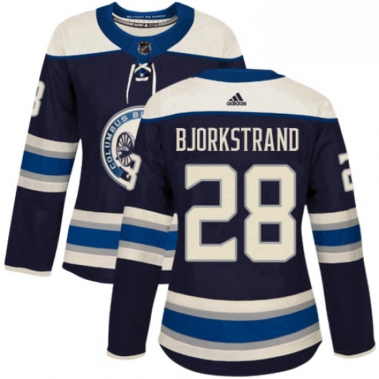 Womens Adidas Columbus Blue Jackets 28 Oliver Bjorkstrand Authentic Navy Blue Alternate NHL Jersey Womens Adidas Columbus Blue Jackets 28 Oliver Bjorkstrand Authentic Navy Blue Alternate NHL Jersey
