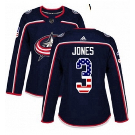 Womens Adidas Columbus Blue Jackets 3 Seth Jones Authentic Navy Blue USA Flag Fashion NHL Jersey Womens Adidas Columbus Blue Jackets 3 Seth Jones Authentic Navy Blue USA Flag Fashion NHL Jersey