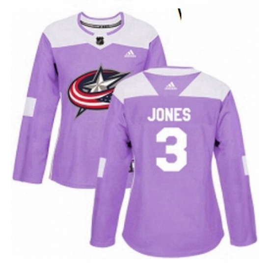 Womens Adidas Columbus Blue Jackets 3 Seth Jones Authentic Purple Fights Cancer Practice NHL Jersey Womens Adidas Columbus Blue Jackets 3 Seth Jones Authentic Purple Fights Cancer Practice NHL Jersey