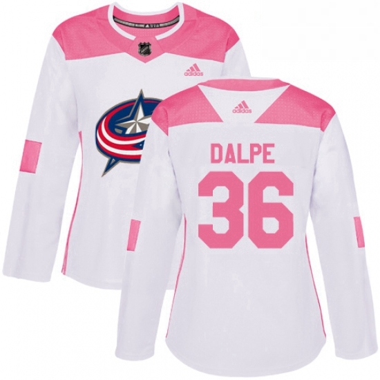 Womens Adidas Columbus Blue Jackets 36 Zac Dalpe Authentic WhitePink Fashion NHL Jersey Womens Adidas Columbus Blue Jackets 36 Zac Dalpe Authentic WhitePink Fashion NHL Jersey