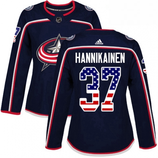 Womens Adidas Columbus Blue Jackets 37 Markus Hannikainen Authentic Navy Blue USA Flag Fashion NHL Jersey Womens Adidas Columbus Blue Jackets 37 Markus Hannikainen Authentic Navy Blue USA Flag Fashion NHL Jersey