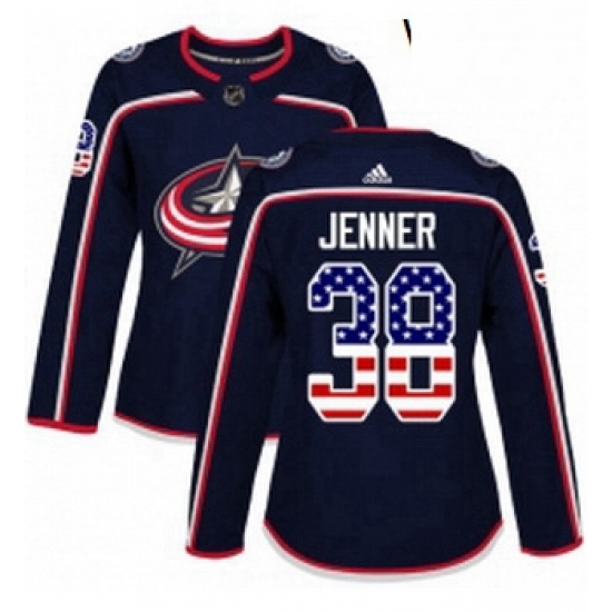 Womens Adidas Columbus Blue Jackets 38 Boone Jenner Authentic Navy Blue USA Flag Fashion NHL Jersey Womens Adidas Columbus Blue Jackets 38 Boone Jenner Authentic Navy Blue USA Flag Fashion NHL Jersey